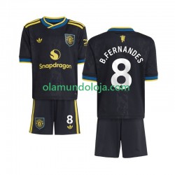Camisola Manchester United Bruno Fernandes 8 Criança Equipamento Terceiro 2025-2026 Manga Curta